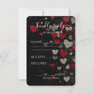Erstelle deine eigene Retro-Herzen-Hochzeit mit fa RSVP Karte