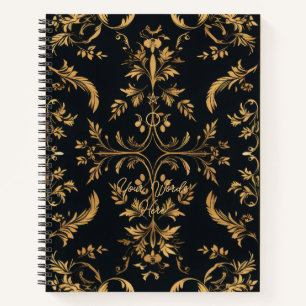 Erstelle deine eigene schwarze und goldene ornamen notizblock