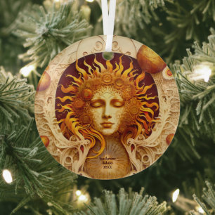 Erstelle deine eigene steampunk Sonnengöttin Ornament Aus Glas
