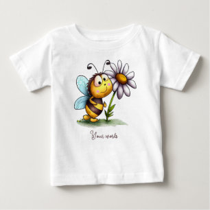 Erstelle deine eigene süße Hummel und Gänseblume Baby T-shirt