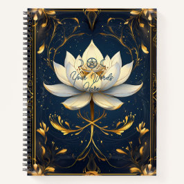 Erstelle deine eigene vergoldete blaue weiße Lotus Notizblock