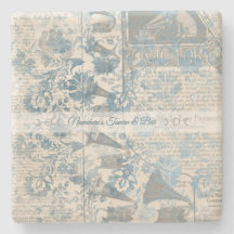 Erstelle deine eigene vintage blaue floral Zeitung