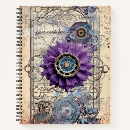Erstelle deine eigene violette floral Steampunk-Ep Notizblock
