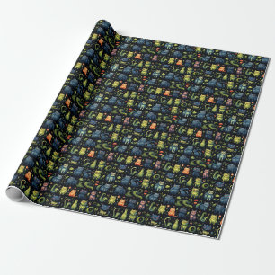 Erstelle deine eigene wunderliche Fantasie-Katzenw Geschenkpapier