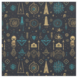 Erstelle deine eigenen Blau und Gold Magie Symbole Stoff