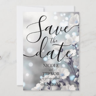 Erstelle deine eigenen blauen funkelnden Blumen Ho Save The Date