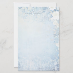 Erstelle deine eigenen blauen shabby chic Apfelblü Briefpapier
