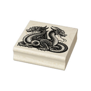 Erstelle deine eigenen doppelten chinesischen Drac Gummistempel