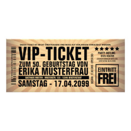 Erstelle deine eigenen Einladungen als VIP-TICKET