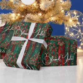 Erstelle deine eigenen festlichen Rot-Grünen-Yule- Geschenkpapier