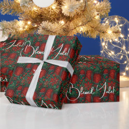 Erstelle deine eigenen festlichen roten grünen Wei Geschenkpapier