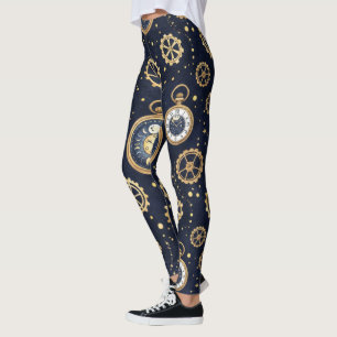 Erstelle deine eigenen Golden Gears Uhren Blau Leggings
