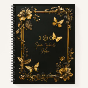 Erstelle deine eigenen goldenen floralen Schmetter Notizblock