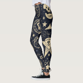 Erstelle deine eigenen goldenen Magie-Symbole Schw Leggings