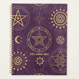 Erstelle deine eigenen goldenen Pentakel Mond Purp Planer