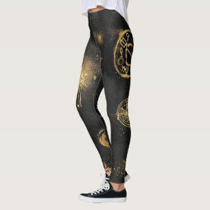 Erstelle deine eigenen goldenen Zauber-Symbole Sch Leggings