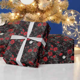 Erstelle deine eigenen gotischen Raben rote Rosen  Geschenkpapier