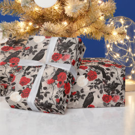 Erstelle deine eigenen gotischen roten Rosen graue Geschenkpapier