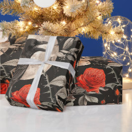 Erstelle deine eigenen gotischen Vollmond-Raben-Ro Geschenkpapier