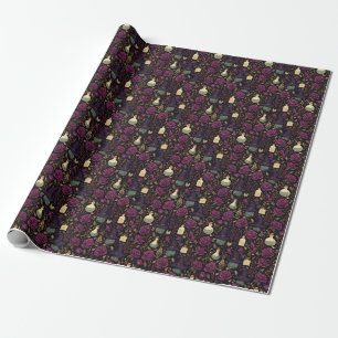 Erstelle deine eigenen Hexen-Magenta-Rosen Geschenkpapier