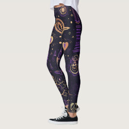 Erstelle deine eigenen lila-goldenen heiligen Symb Leggings
