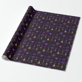 Erstelle deine eigenen lila und goldenen heidnisch geschenkpapier