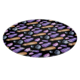 Erstelle deine eigenen lila und goldenen Kristalle Schneidebrett