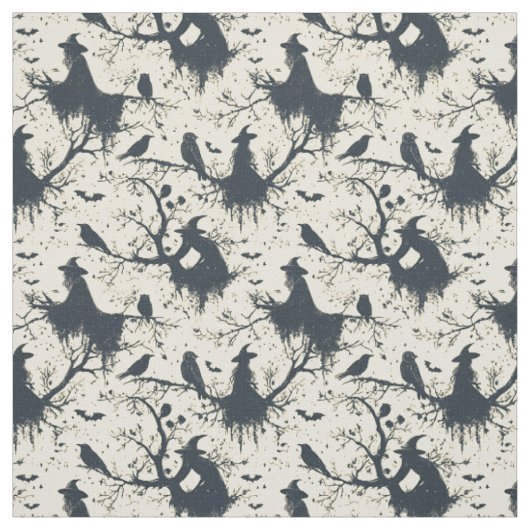 Erstelle deine eigenen schwarzen Hexenvögel-Cream- Stoff (Muster)
