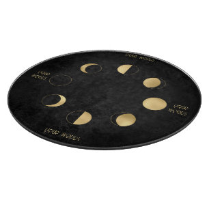 Erstelle deine eigenen schwarzen und goldenen Mond Schneidebrett