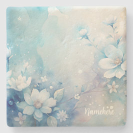 Erstelle deine eigenen shabby chic weißen Teerosen Steinuntersetzer