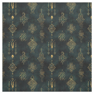 Erstelle deine eigenen teal goldenen arkane Symbol Stoff