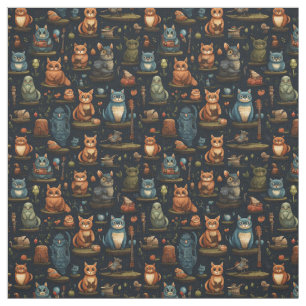 Erstelle deine eigenen verrückten wilden Eulen Kan Stoff