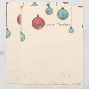 Erstelle deine eigenen Vintage-Rot-Blau-Weihnachts Briefbogen