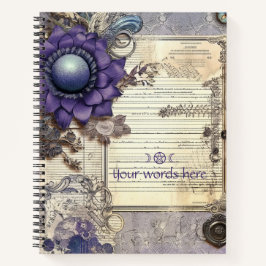 Erstelle deine eigenen violetten Blumen Ledger Eph Notizblock