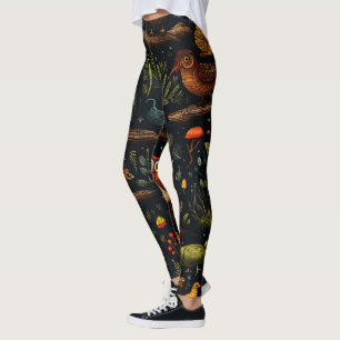 Erstelle Deine eigenen wilden Wald-Eulen Vögel Sch Leggings