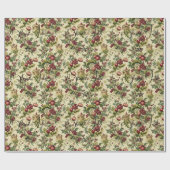 Erstelle deine eigenen Winterfrüchte Florale Yule Geschenkpapier (Flach)