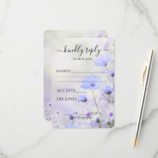 Erstelle deine eigenen zarten blauen Blumen Hochze RSVP Karte