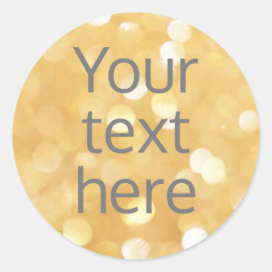 Erstelle deinen eigenen Bildtext-Sticker Gold Glit Runder Aufkleber