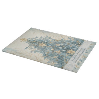 Erstelle Deinen eigenen blauen Gold-Winter-Poinset Schneidebrett