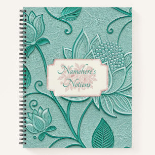 Erstelle deinen eigenen blauen Lotus Vintage-Blume Notizblock