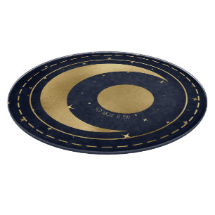 Erstelle deinen eigenen blauen und goldenen Halbmo Schneidebrett