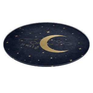 Erstelle deinen eigenen blauen und goldenen Mond u Schneidebrett