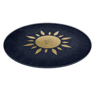 Erstelle deinen eigenen blauen und goldenen Sonnen Schneidebrett