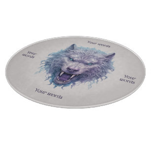 Erstelle deinen eigenen bösen lila Wolf Schneidebrett