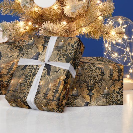 Erstelle deinen eigenen dunklen gotischen Raben-Da Geschenkpapier (Feiertage)