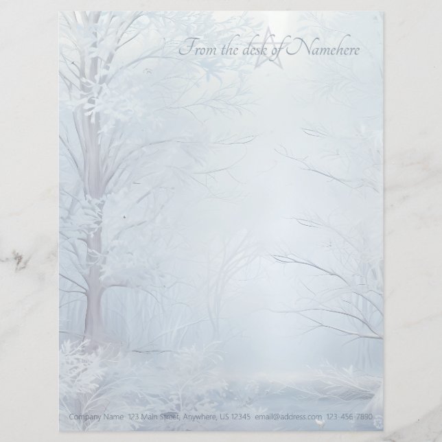 Erstelle Deinen eigenen eisigen Winter-Yule-Zauber Briefbogen (Vorderseite)
