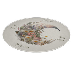 Erstelle deinen eigenen elysischen floralen Halbmo Schneidebrett