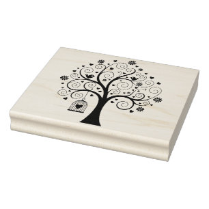 Erstelle Deinen eigenen Filigree-Baum-Liebesvogel- Gummistempel