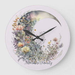 Erstelle deinen eigenen floralen iridischen Halbmo Große Wanduhr