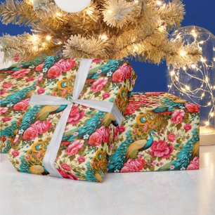 Erstelle Deinen eigenen goldenen Pfauengarten Geschenkpapier